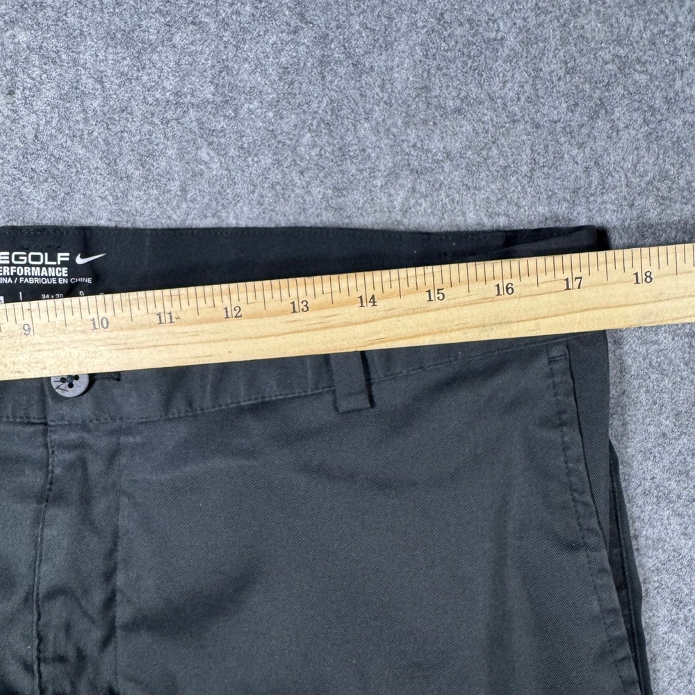Nike Golf Tour Performance Dri-FIT Pants Mens 34x30 Black Flat Front Chino - Picture 6 of 9